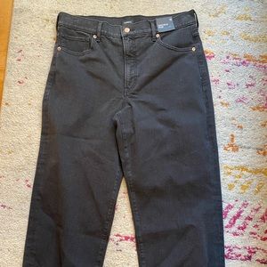 Black cropped wide leg which rise Jean